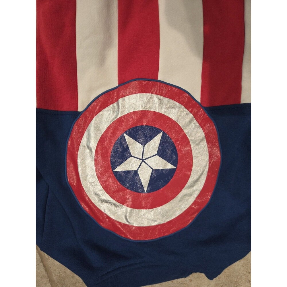 Captain America Costume Zip Hoodie Boys Jacket Disney Store Size 7/8 - Picture 3 of 5